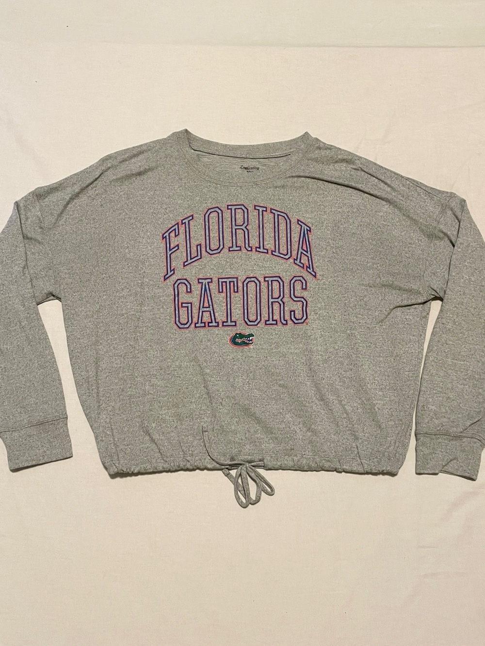 Captivating Florida Gators Grey Cinch Waist Long Sleeve Pullover Size M